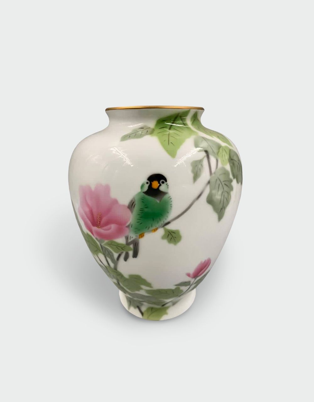 Vase with bird